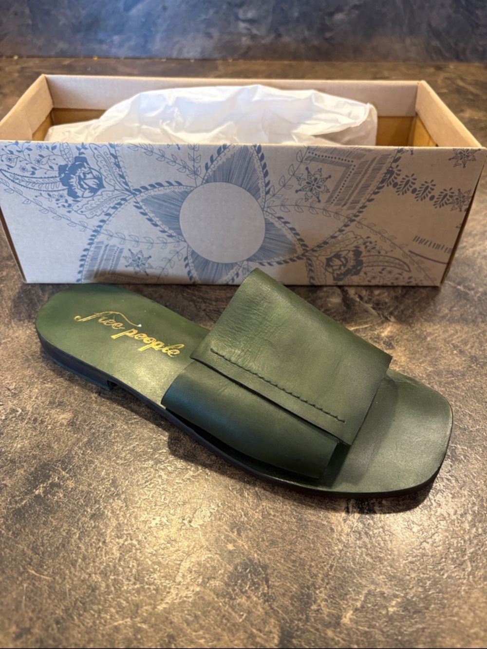 Free People Olive Green Slide Sandal